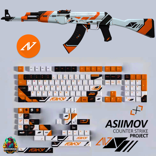 Asiimov - Juego de 139 teclas, teclas con tema PBT Skin Asiimov Counter Strike 2 CSGO