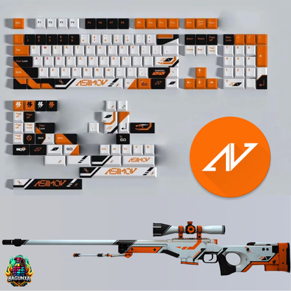 Asiimov - Juego de 139 teclas, teclas con tema PBT Skin Asiimov Counter Strike 2 CSGO