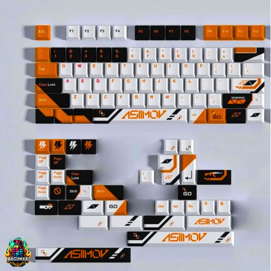 Asiimov - Juego de 139 teclas, teclas con tema PBT Skin Asiimov Counter Strike 2 CSGO