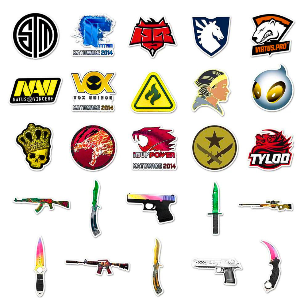 Pegatinas reales de Counter Strike 2 PACK HOWL - CSGO (10/30/50 Unidades)