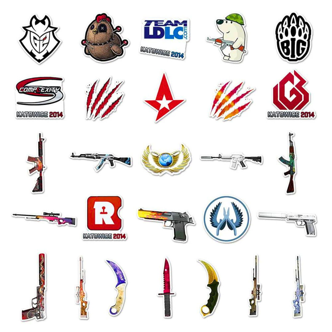 Pegatinas reales de Counter Strike 2 PACK HOWL - CSGO (10/30/50 Unidades)